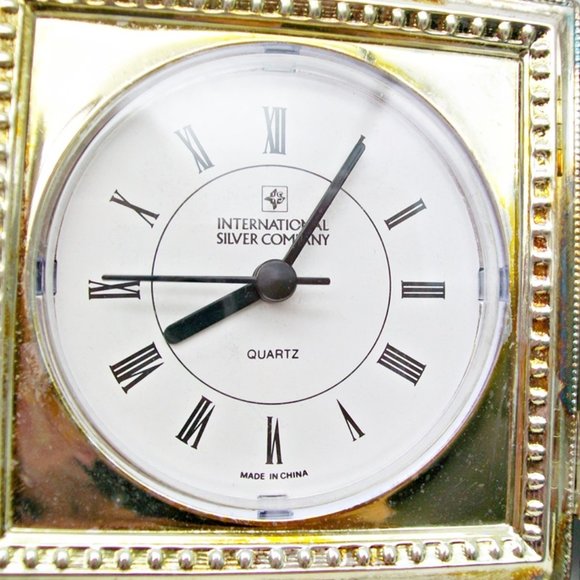 International Silverplate Clock Photo Frame Boxed - Picture 4 of 9